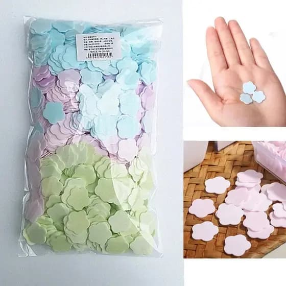1000 Pe莽as de Sabonete Port谩til/ Folhas de Sabonete Descart谩veis/ Mini Folhas de Espuma Perfumadas para Viagens/ Desinfe