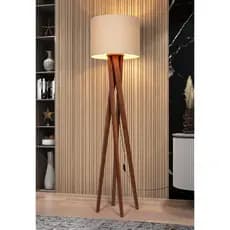D+Mob Luminária de Chão Cristal Luxo Elegância Cúpula Em Tecido Tripé 1,48 cm