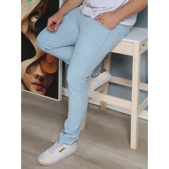 an mudas Calça Jeans Skinny Masculina Com Lycra Estica