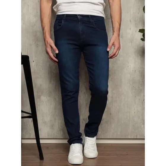 Calça Jeans Masculina  Básica Slim Original Elastano Roupas Masculina
