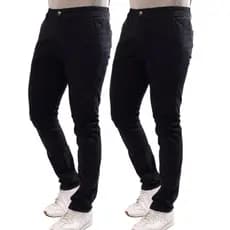 KIT 2 Jeans calça PRETO masculina lycra elastano skinny