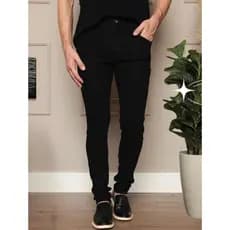 Calça Jeans Preto Skinny Masculino Com Lycre Elastano Masculina