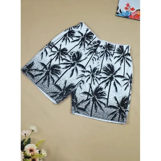 Bermudas Masculinas  Mauricinho Shorts Seca Rápido  Surf Estampada Praia Tactel  Adulto  Shorts