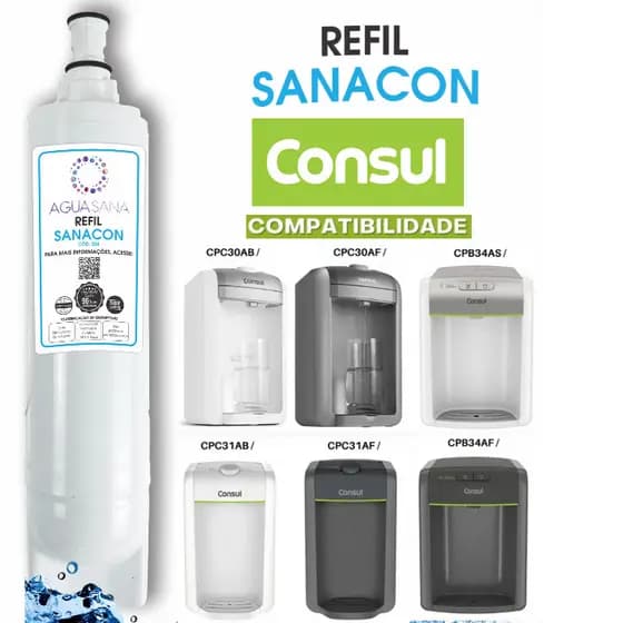 Refil Filtro Compatível Purificador Consul Cpc31, Cpc31ab.. Cod:004