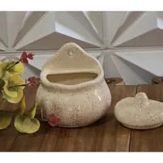 Saleiro p ceramica pintado a mão