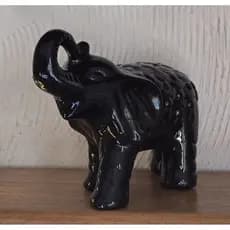 ESTATUA  ELEFANTE PINTAFO A MÃO EM CERAMICA