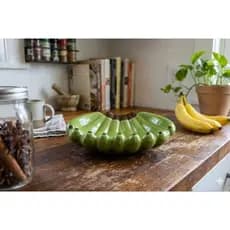Fruteira Palma Banana cerâmica Amarela,verde