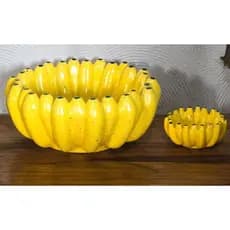 Conjunto Fruteira banana e Petisquera P Cramica
