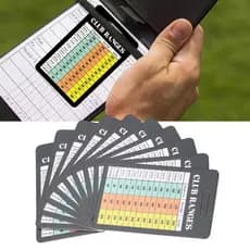 BestautyMall01-BR Funien Golfing Club Range Chart Cartão Yardage Distância Referência Dupla Face À Prova de Rasgo