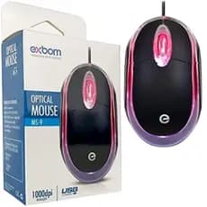 Mouse optico MS-9 Com Fio Led USB Preto Para PC