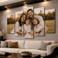 Quadros Decorativos 5 Peças Personalizado Com Sua Foto Sala Quarto Escritório