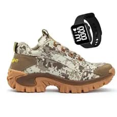 Bota Tênis Masculino Coturno Cat Cano Curto Palmilha em Gel Lançamento + Relógio BRINDE