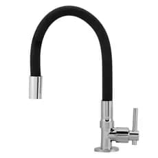 Torneira De Cozinha Flexível Bancada Pia Preta 1/4 De Volta
