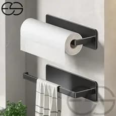 Suporte de rolo de toalha de papel de cozinha não poroso montado na parede ES