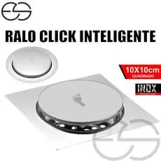 Ralo Click Inteligente 10x10 Cm Quadrado Redondo Inox Cromado - Veda Cheiro Banheiro Casa Cozinha ES