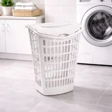 Cesto Telado Retangular 40L Organizador Multiuso Ventilado Lavanderia Roupa Brinquedos Banheiro Resistente Prático