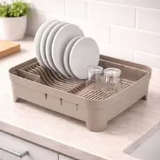 Escorredor de Louça Plástico Premium Com Porta Talheres Organizador Cozinha Resistente Prático Secagem Rápida