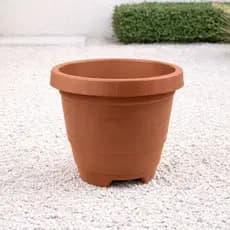 Kit 6 Vasos Redondo EG 26L Preto Terracota Café Areia Para Plantas Jardim Decorativo Grande Resistente Multiuso Exterior
