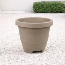 Kit 3 Vasos Redondo EG 26L Preto Terracota Café Areia Para Plantas Jardim Decorativo Grande Resistente Multiuso Exterior