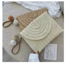 Bolsa Carteira de ombro, bolsa horizontal para jovens, bolsa de praia de verão, bolsa clutch, bolsa tecida à mão