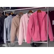 Blusa Moletom Forrada com Pelinho Feminina e Mascurino Com Ziper Canguru Blusa de Frio Casaco