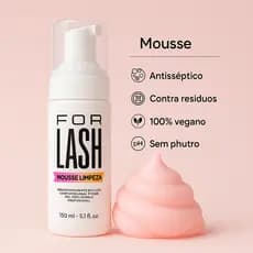 Mousse e espuma de Limpeza Rosa para cílios e sobrancelhas FOR.LASH