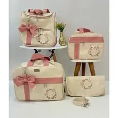 KIT LUXO MATERNIDADE MENINO/MENINA KIT 4 PEÇAS MULTIFUNCIONAL BOLSA/IMPERMEÁVEL AYLLA BABY.