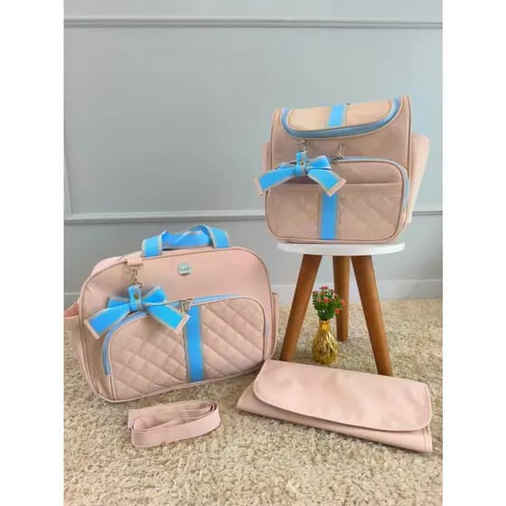 KIT BOLSA MATERNIDADE MENINO/MENINA KIT 3 PEÇAS, BOLSAS GRANDES E ESPAÇOSAS, KITS MALA BEBÊ, KIT IMPERMEÁVEIS AYLLA BABY