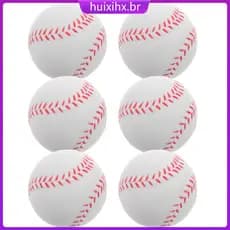 🎃 6Peças Bolas De Treino Para Baseball PU Cor Branca