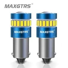 MAXGTRS 2x BA9S Bax9s BAY9S Carro Automático Led T4W Cunha W5W 3030 Chip Interior Lâmpada T2W T3W H5W Luz Da Placa De Es