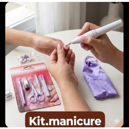 Kit Manicure  10 em 1 - Unhas Perfeitas em Casa Lixadeira Elétrica Portátil