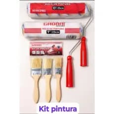 Kit Pintura Casa Completo 2 Rolos + 3 Pincéis