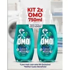 Lava Roupas Líquido Omo Ciclo Rápido 750ml Kit Com 2 Unide