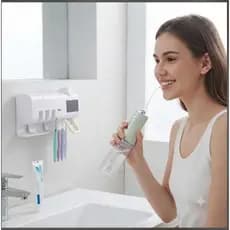 Kit Saúde Bucal Premium: Irrigador Oral Elétrico + Esterilizador UV de Escovas, Dispense pasta