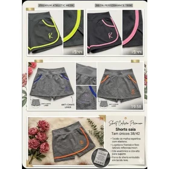 Kit 2 Shorts Saia Fitness - Performance e Estilo para Academia e Corrida,ginastica caminhada