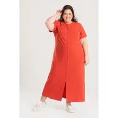 Vestido Feminino Plus Size Com Fenda Frontal Moderno e Versátil Para Diversas Ocasiões