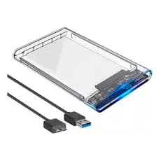 Case Para Hd Slim Externo Usb 3.0 Computador Ssd Hdd Sata 2.5 Notebook Pc Ps4 Xbox Transparente