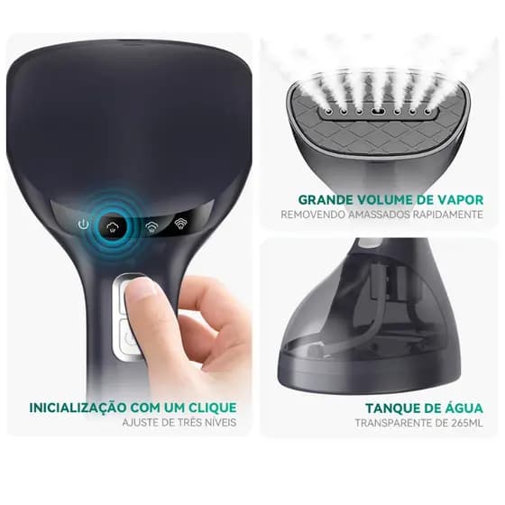 Passadeira Vapor Portátil De Mâo 1200w Vaporizador De Roupas 265ml Ferro Luxo 127V Ou 220V Onistek