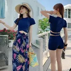 Novo conjunto de biquíni de três peças de alta qualidade / biquíni elegante para férias em águas termais / biquíni com s