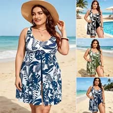 Maiô de uma peça plus size | Biquíni Cintura Alta | vestido de biquíni digital conservador | moda praia maio biquini