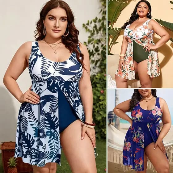 biquini plus size feminino Biquíni Cintura Alta disfarça a barriga e tem efeito emagrecedor/vestido de biquíni digital