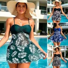 Biquíni de cintura alta com estampa retrô Mayo/biquíni feminino de duas peças/roupa de banho de moda praiana/vestido biq