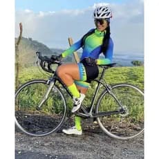 Macacão Feminino Manga Longa Macaquinho Ciclismo Feminino Conjunto Ciclismo Feminino Ao Ar Livre Anti-Ultravioleta 20D