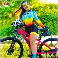 Macacão Feminino Manga Longa Macaquinho Ciclismo Feminino Conjunto Ciclismo Feminino Profissional Bicicleta Ao Ar Livre