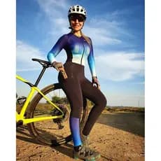 Macaquinho Ciclismo Feminino Roupa De Ciclismo Feminina Macacão Feminino Manga Longa Esportivo Bicicleta Protetor Solar