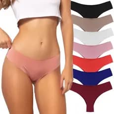 Kit 3 Calcinhas Sem Costura e Corte a Laser Tanga Poliamida Confortável Feminina