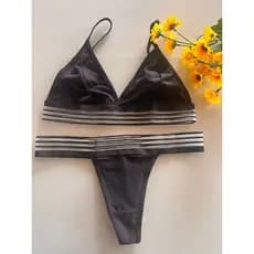 Conjunto Feminino com Renda Tule sem Bojo Tecido Leve