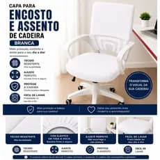 Kit Capa Para Encosto e Assento de Cadeira Escritório Elástico Universal