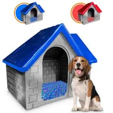 Casinha Plástica Cachorro Bangalo Número 4 + Colchão