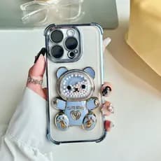 Capinha Xiaomi Redmi Note 14 13 12 11 PRO PLUS Transparente Anti-Impacto Borda Colorida Suporte Urso